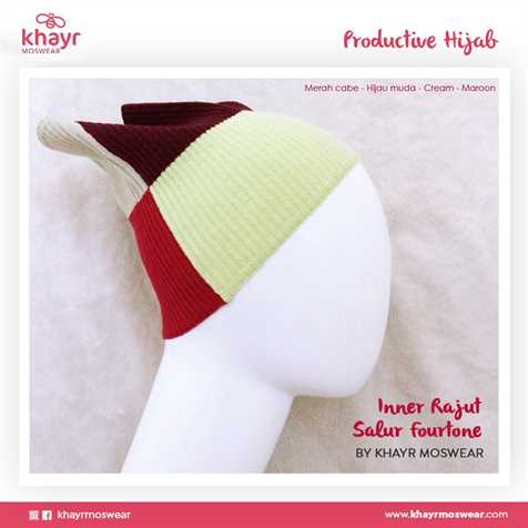 Inner Fourtone 01 (Merah cabe - Hijau muda - Cream - Marun)