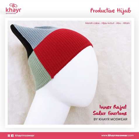 Inner Fourtone 02 (Merah cabe - Hijau lumut - Abu - Hitam)