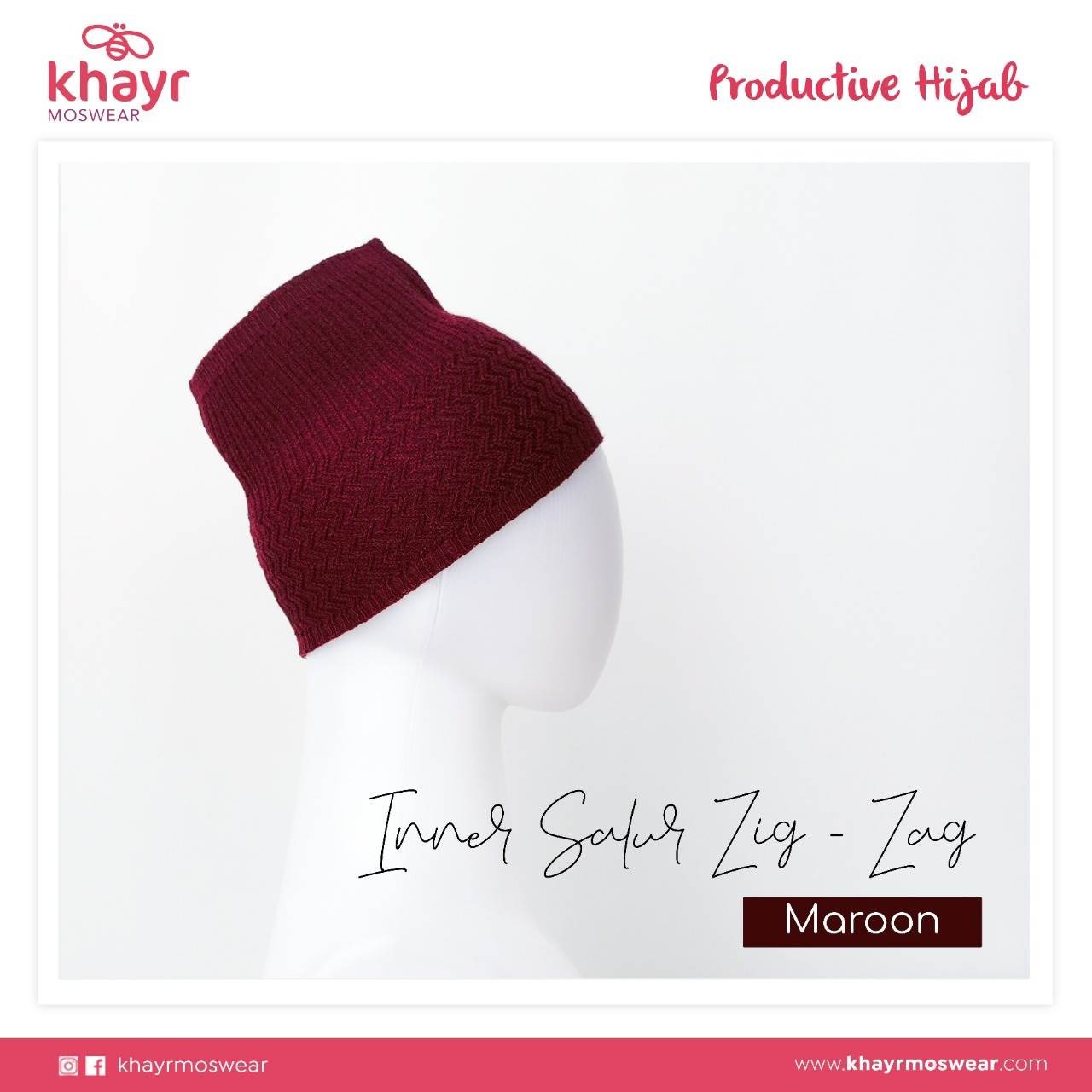 Inner Salur Zigzag Maroon