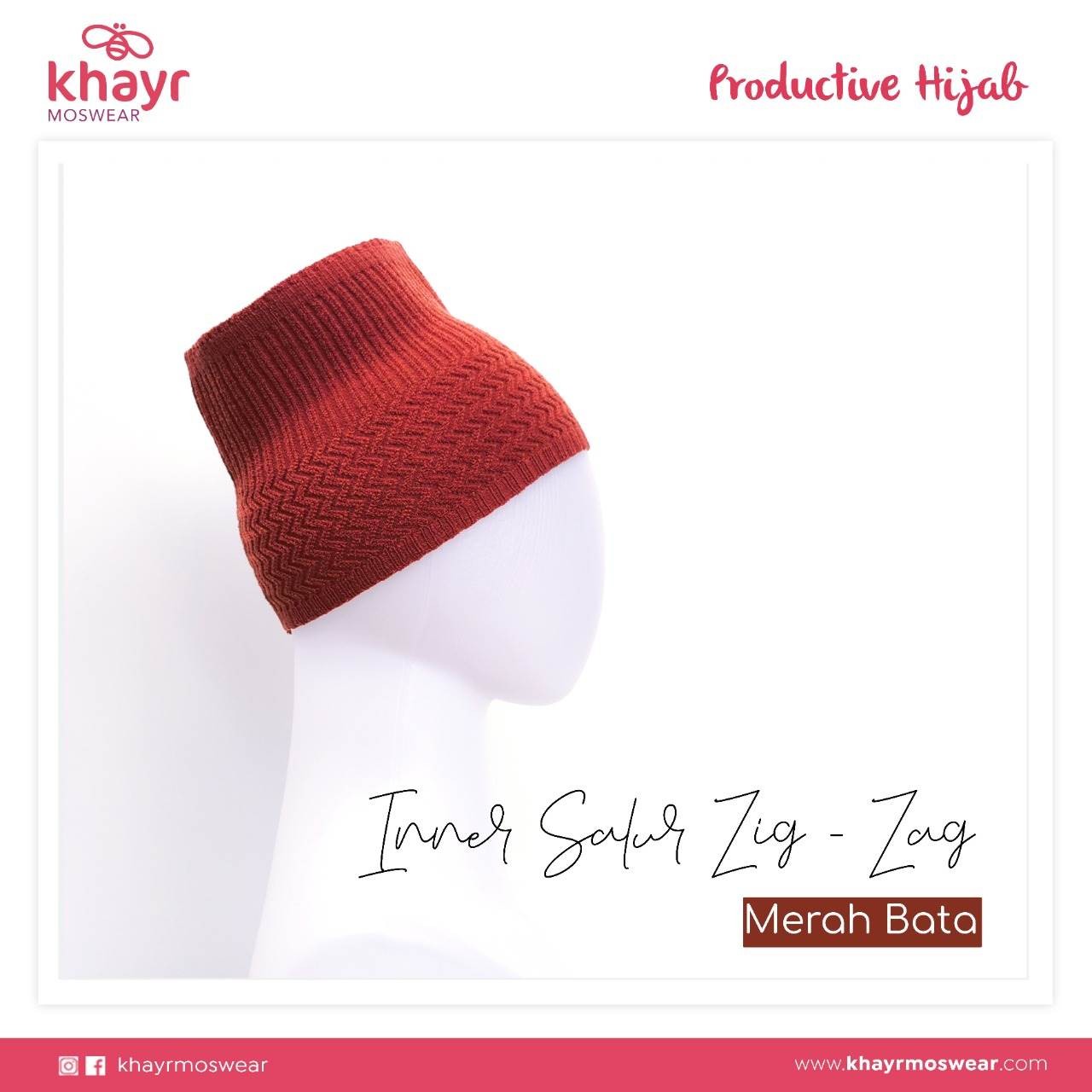 Inner Salur Zigzag Merah Bata